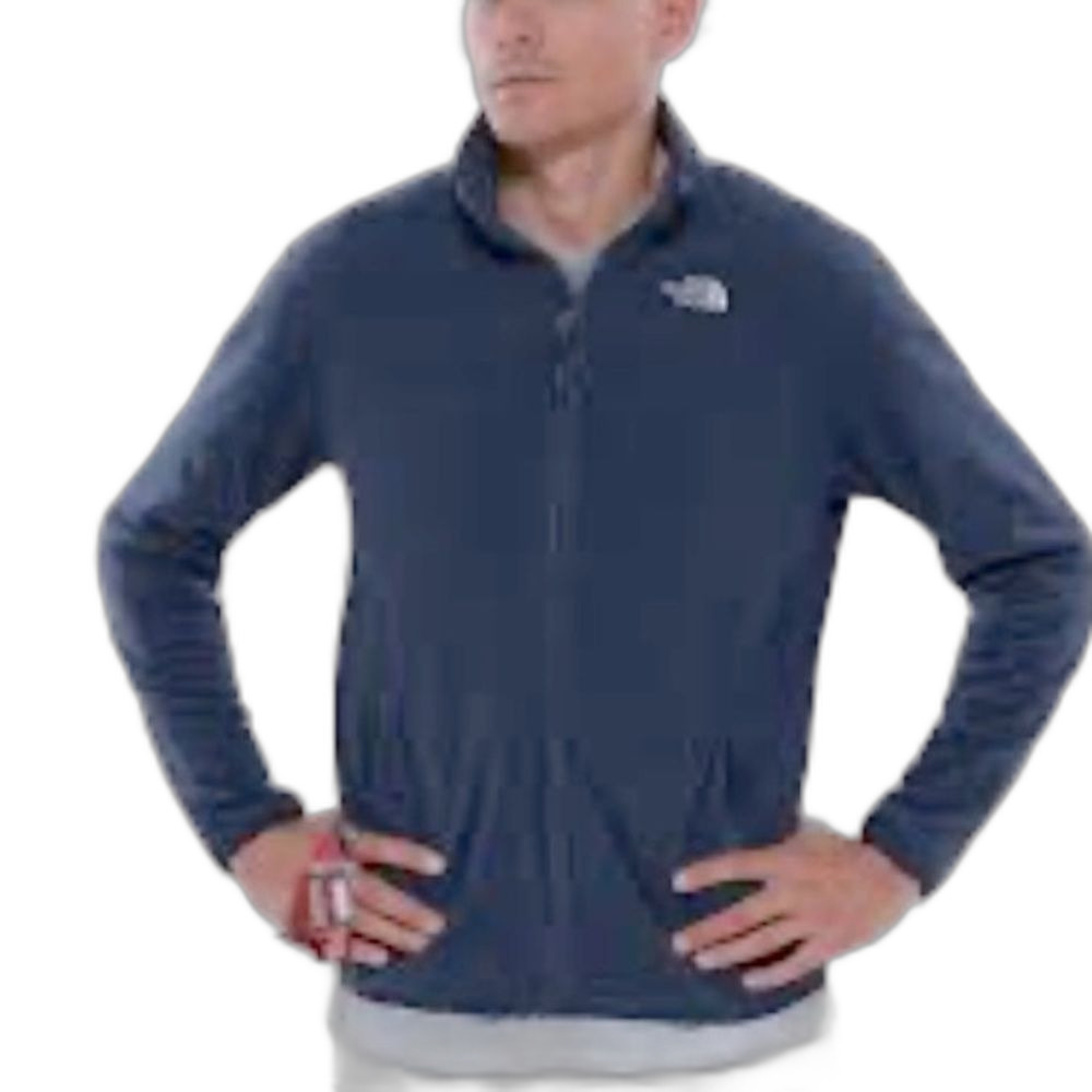 The North Face Men's Gray Blue Mid-Weight Full Zip Fleece Jacket Size XXL